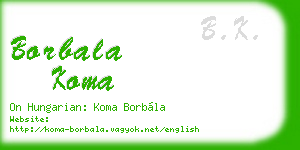 borbala koma business card